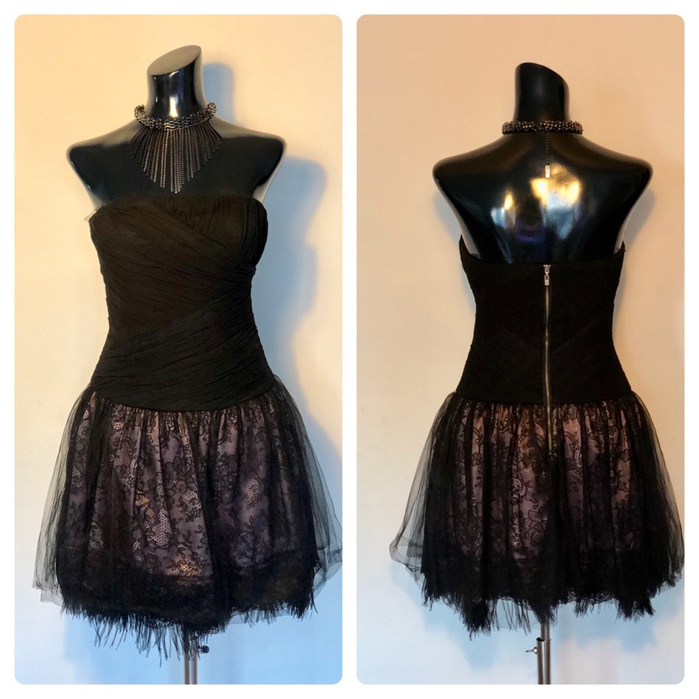 Bebe Strapless Organza Dress